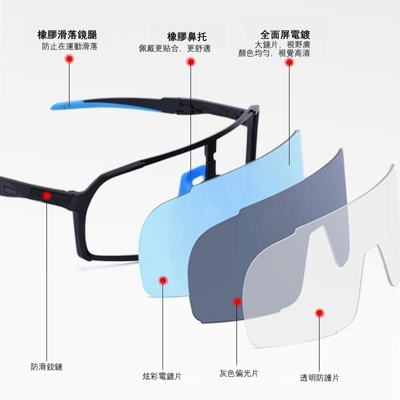 變色防曬騎行眼鏡，近視也能享受運動 ‼#抗強光#防紫外線,超帥x好戴x超耐用