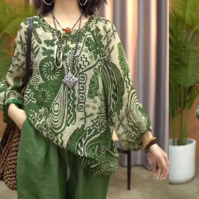 2024 女式大尺碼復古印花 T 卹 ,獨特的設計,獨一無二的你!!廠家直銷限時特價搶購,不要錯過!!