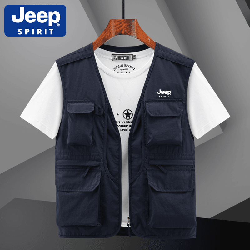 JEEP吉普戶外輕薄攝影多口袋釣魚網眼馬甲【不滿意包退 大家請放心購買】